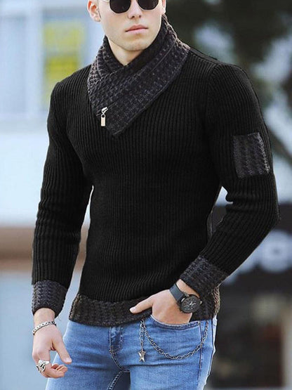 Geoff – Casual Slim Fit Knit Sweater with Shawl Collar