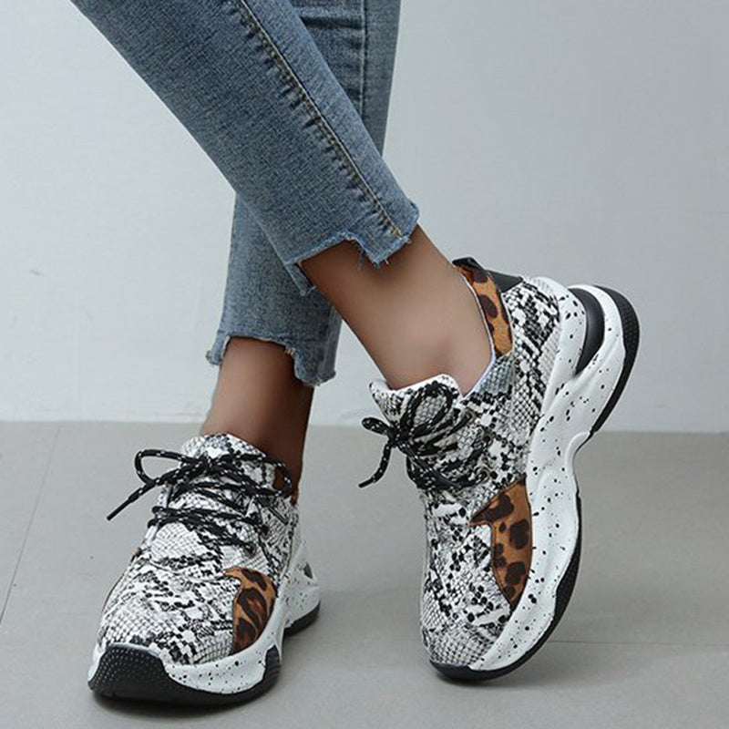 Kelly – Women's Leopard Print Sneakers with Laces