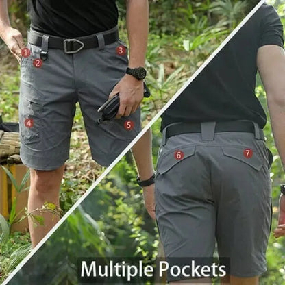 Chris – Multi-Pocket Shorts with Free Belt