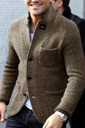 Norman – Gray Retro Cardigan for Men