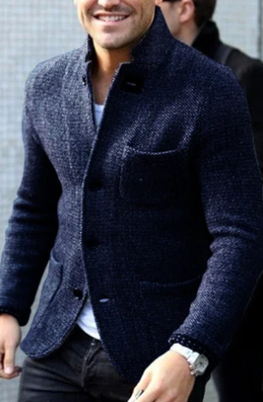 Norman – Gray Retro Cardigan for Men