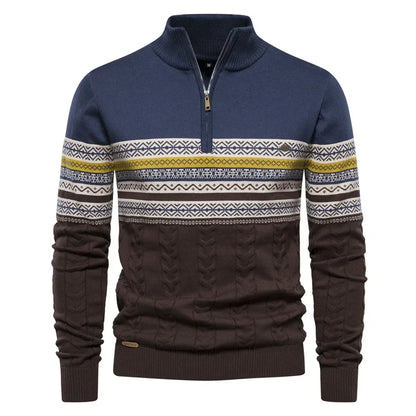 Jacob – Striped High-Neck Sweater for Men