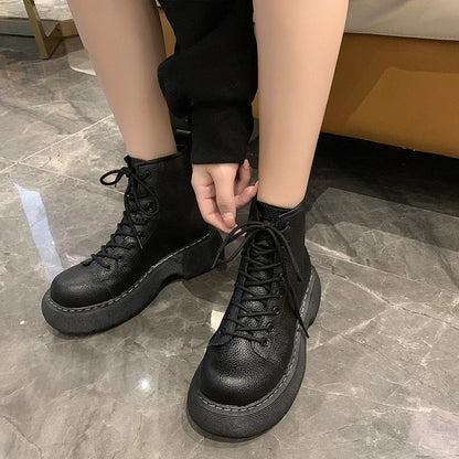 Dawn – Fashionable Vegan Leather Lace-Up Boots