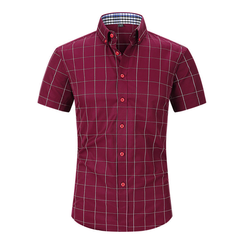 Steve – Plaid Short-Sleeve Shirt with Anti-Wrinkle Features