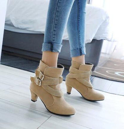 Joy – Warm Women's High Heel Pumps with Ankle Boots