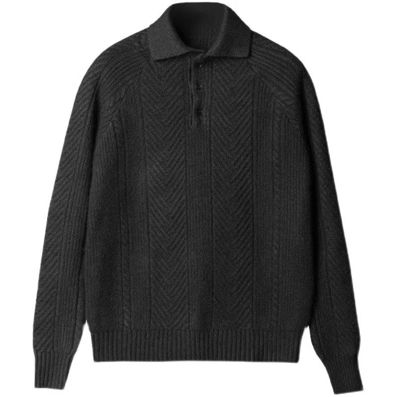 Bruce – Winter Knit Sweater with Lapel for Men