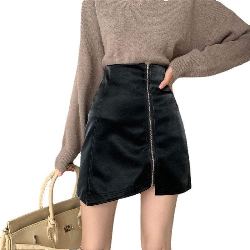 Jasmine – High-Waisted Vegan Leather Skirt