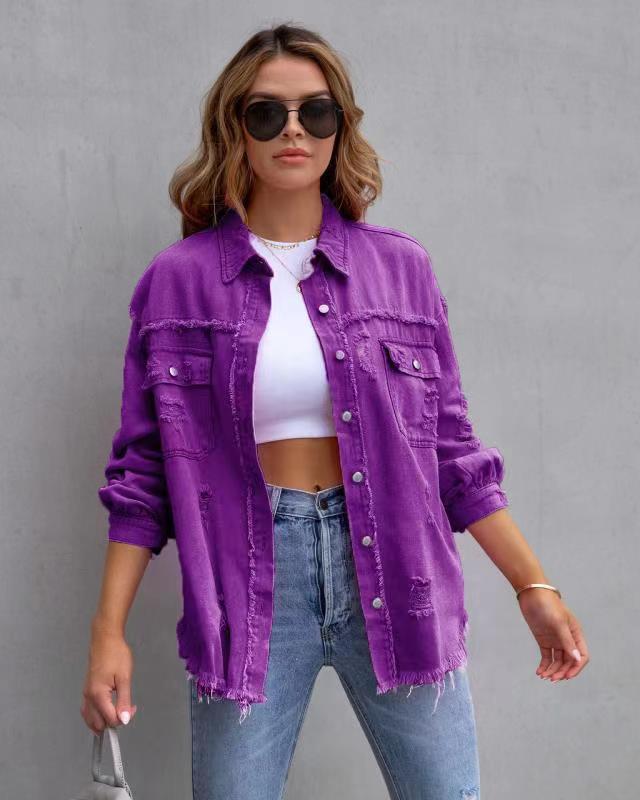 Shannon – Casual Ripped Shirt Jacket for Women