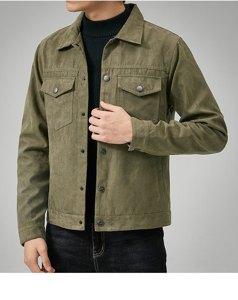 Ricky – British Men's Jacket in Brushed Vegan Suede