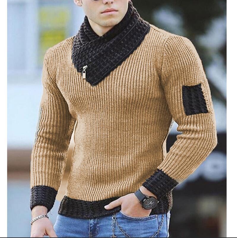 Geoff – Casual Slim Fit Knit Sweater with Shawl Collar