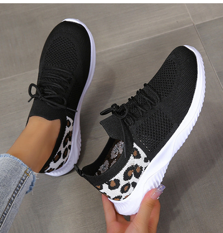 Abigail – Leopard Print Lace-Up Sneakers for Women