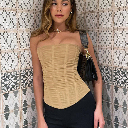 Sharon – Sleeveless Mesh Tube Top for Summer