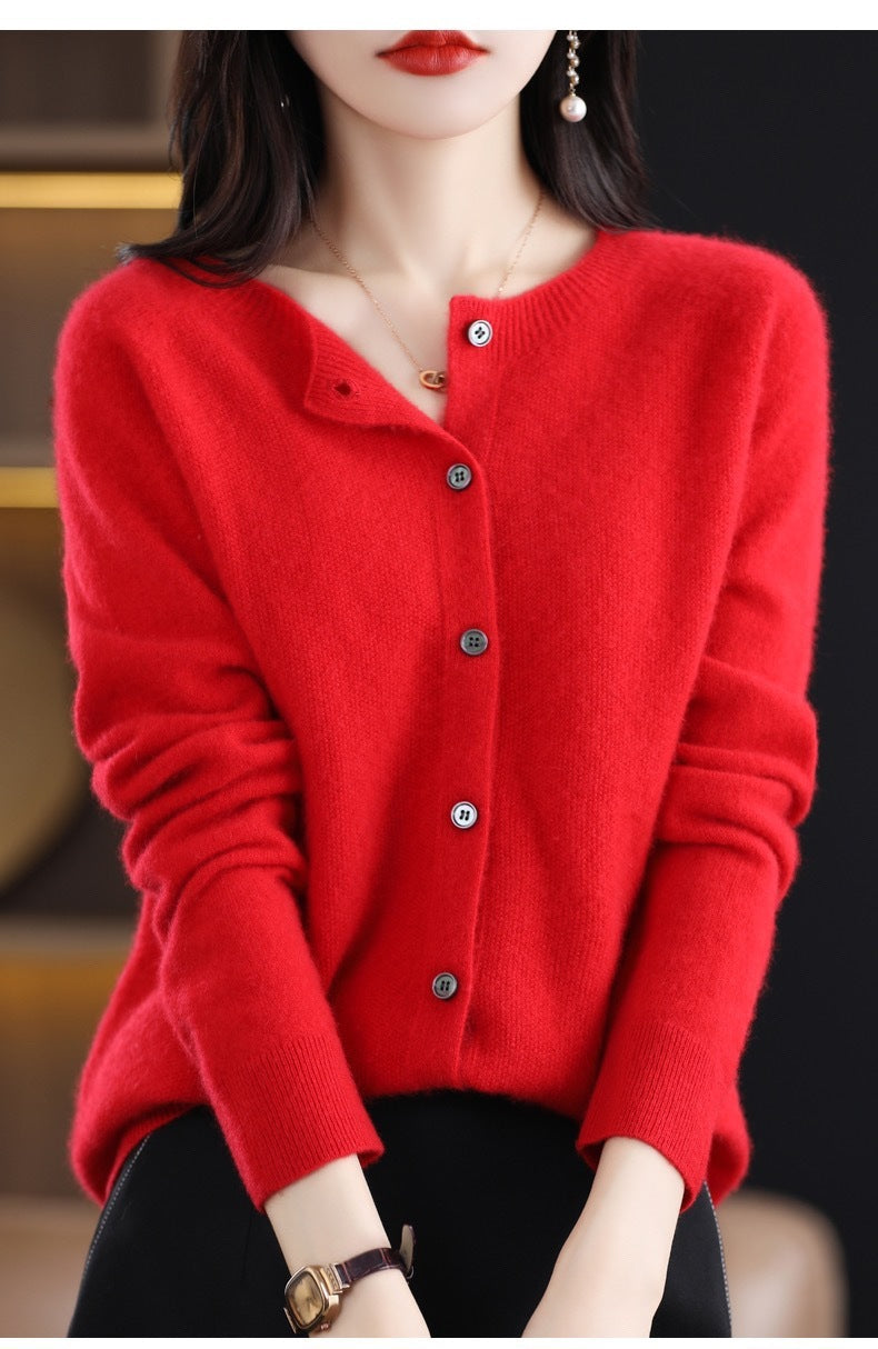 Tanya – Merino Wool Cardigan with Cashmere