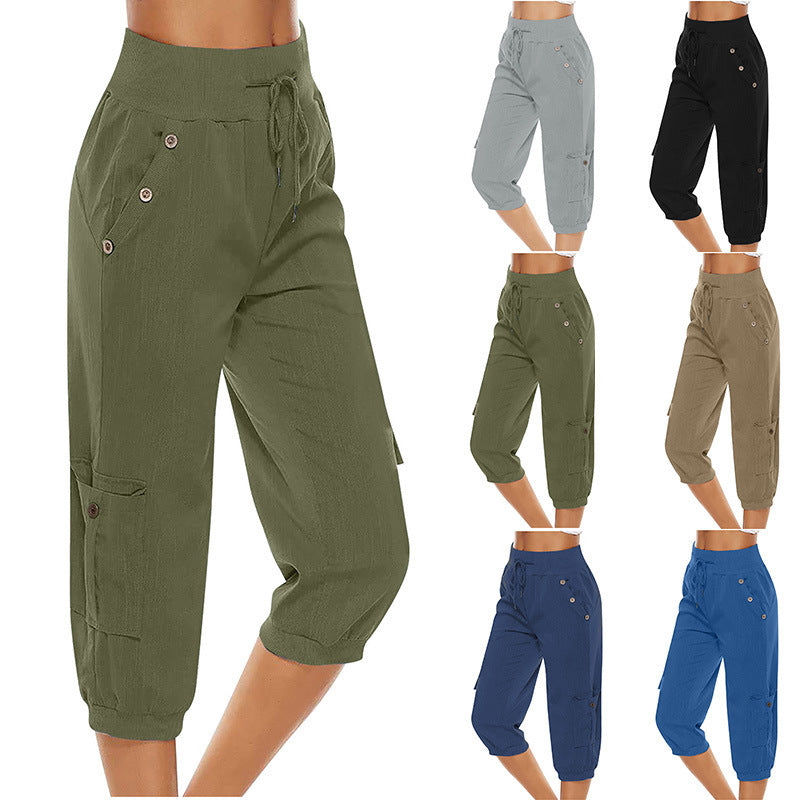 Brenda – Stylish Women's Cargo Pants in Cotton and Linen