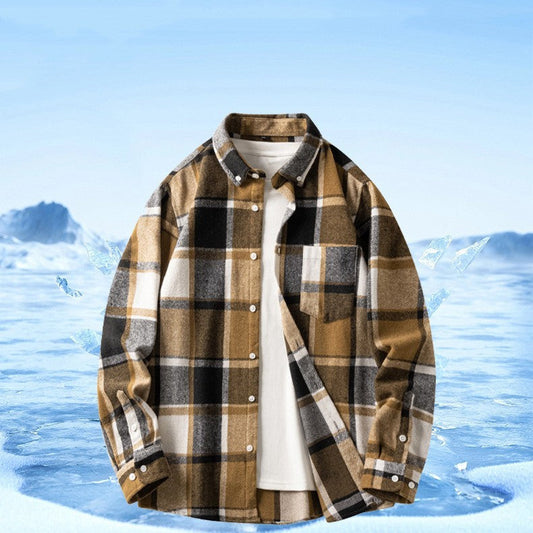 Leonard – Long-Sleeve Men's Flannel Shirt with Check Pattern