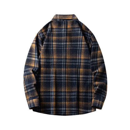 Leonard – Long-Sleeve Men's Flannel Shirt with Check Pattern