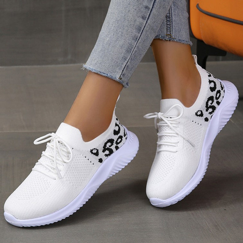 Abigail – Leopard Print Lace-Up Sneakers for Women