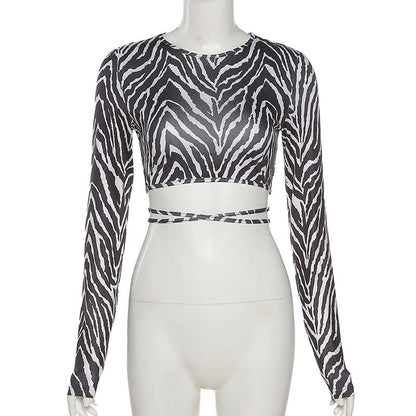 Sharon – Striped Lace-Up Top for Women