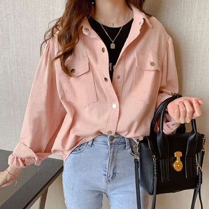 Shannon – Fashionable Blouse with Pockets and Long Sleeves