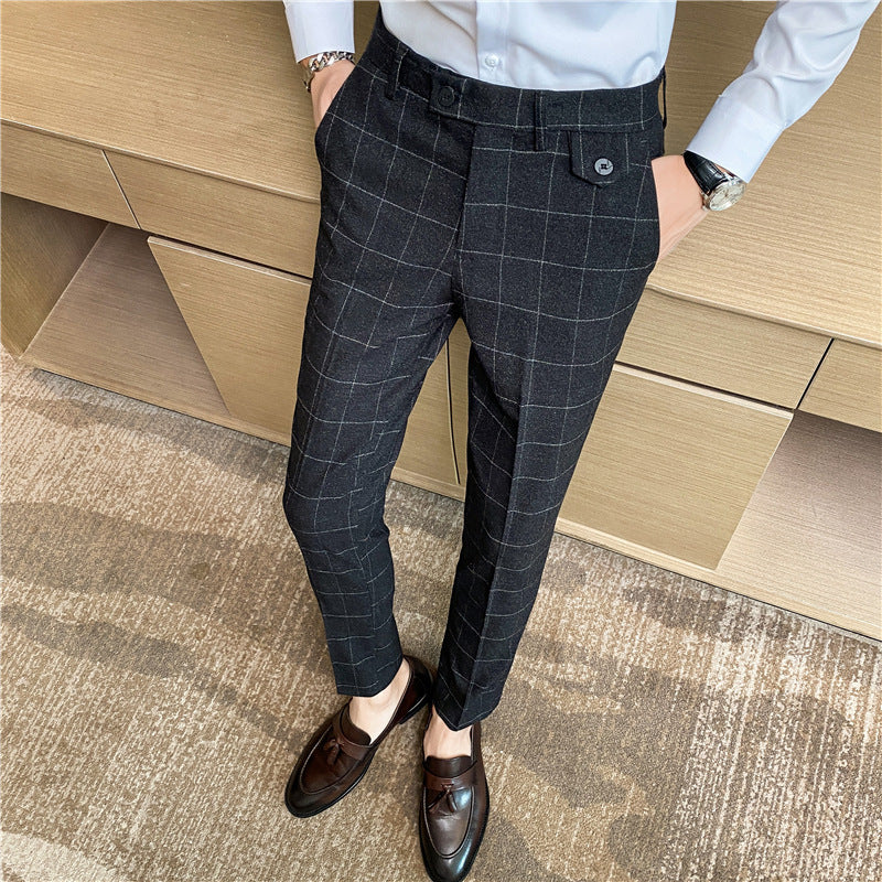 Ben – Elegant Slim-Fit Men's Pants with British Check Pattern