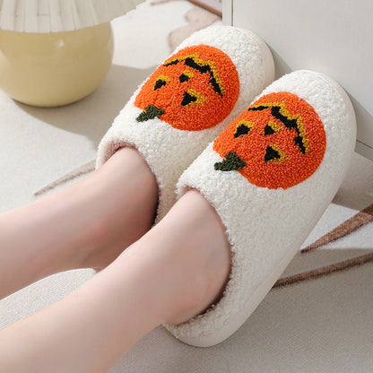 Rachael – Cozy Winter Slippers with Pumpkin Design