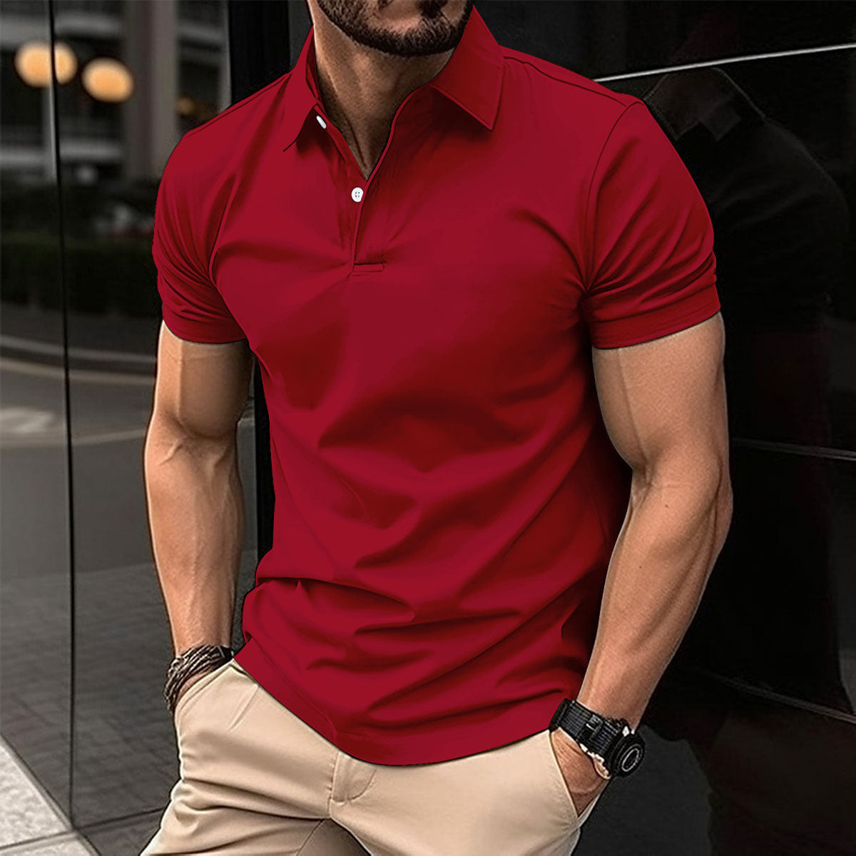 Rick – Short Sleeve Men's Polo Shirt in Solid Colors