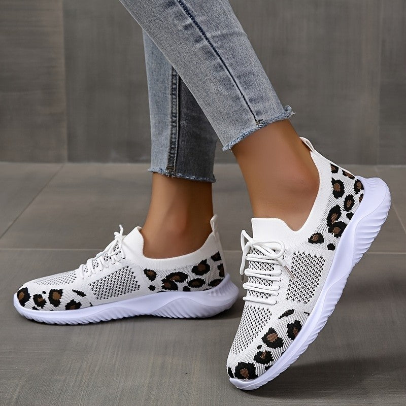 Abigail – Leopard Print Lace-Up Sneakers for Women