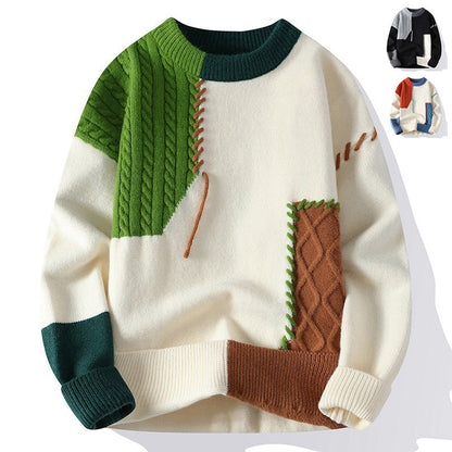 Damian – Color Block Sweater for Men with Long Sleeves