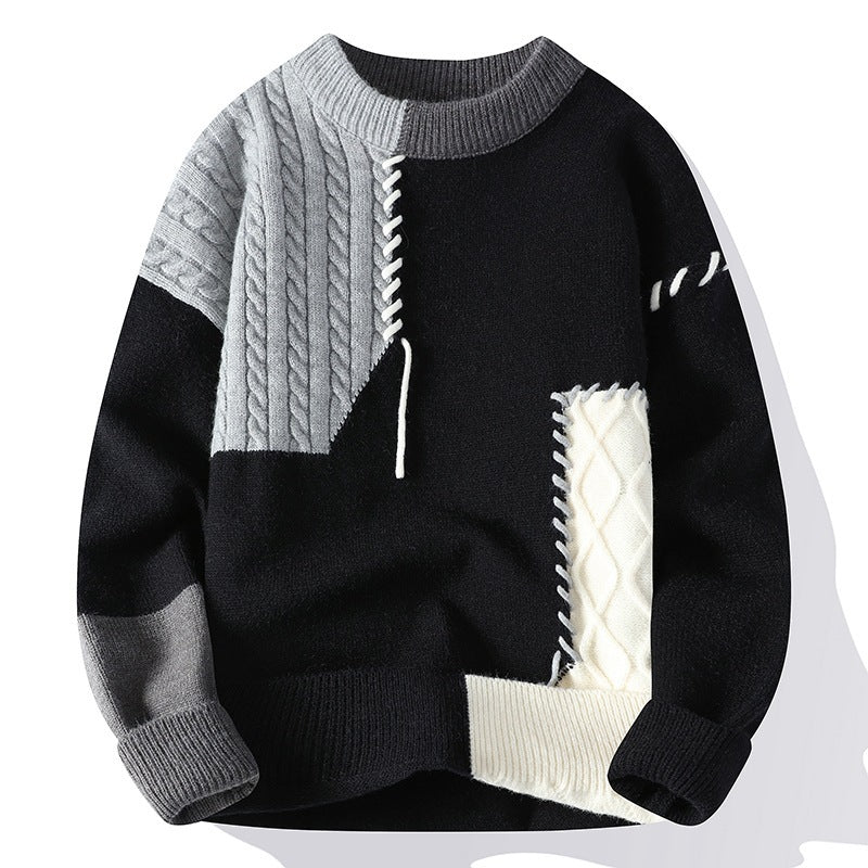 Damian – Color Block Sweater for Men with Long Sleeves