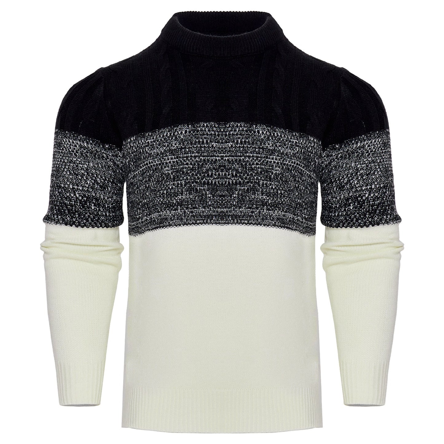 Giles – Casual Color Block Cable Knit Sweater