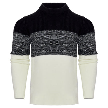 Giles – Casual Color Block Cable Knit Sweater