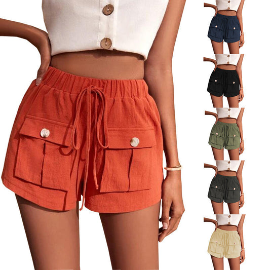 Kathleen – Comfortable Cargo Shorts with Pocket and Relaxed Drawstring for Summer