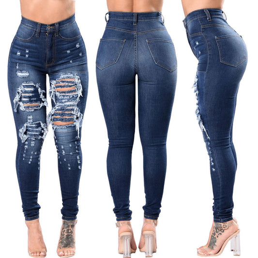 Chelsea – Distressed Women's Jeans with Wash