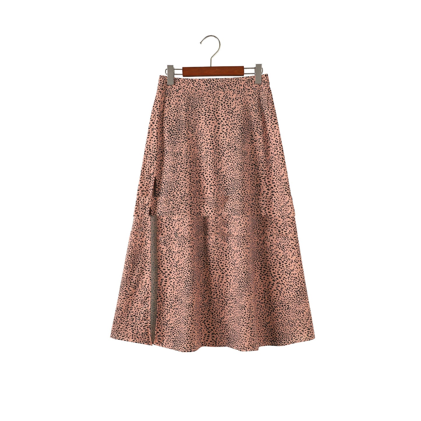 Sara – Long A-Line Skirt with Leopard Print