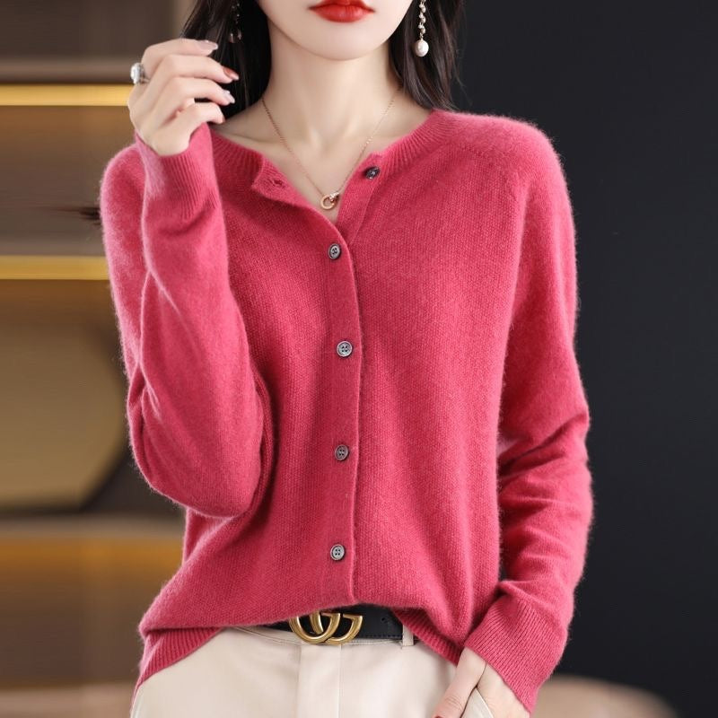 Tanya – Merino Wool Cardigan with Cashmere