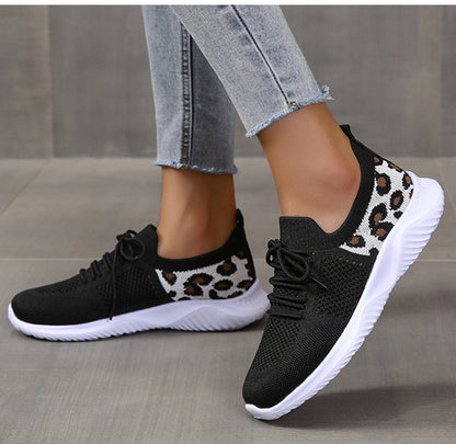 Abigail – Leopard Print Lace-Up Sneakers for Women