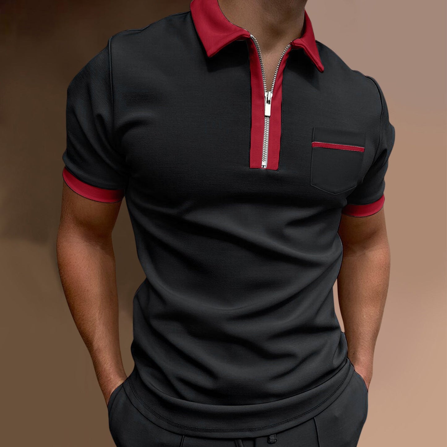 Simon – Fashionable Men's Polo Shirt with Lapel Collar and Slim Fit