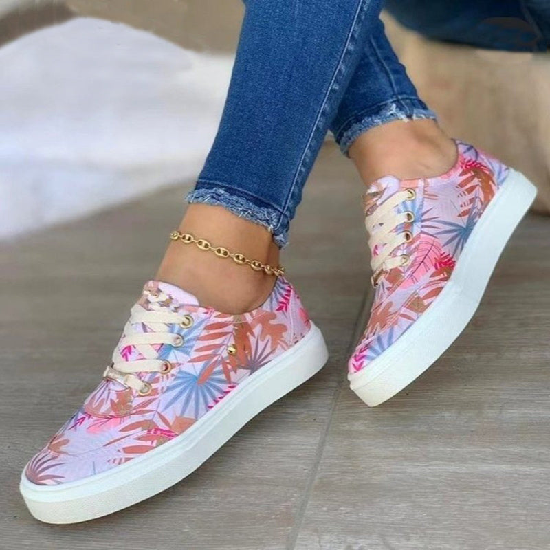 Vanessa – Women's Canvas Shoes with Leaf Print