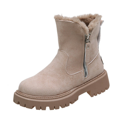 Karen – Thick Plush Snow Boots in Premium Vegan Suede with Non-Slip Sole