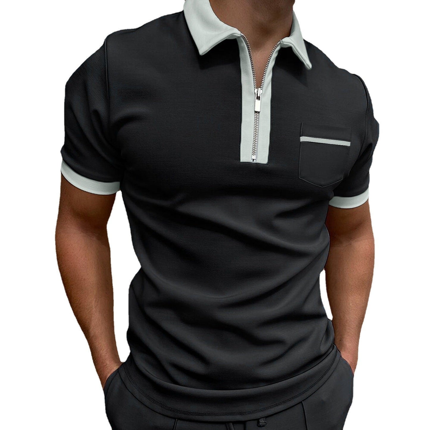 Simon – Fashionable Men's Polo Shirt with Lapel Collar and Slim Fit