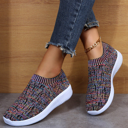 Malcolm – Striped Knit Sock Sneakers for Men