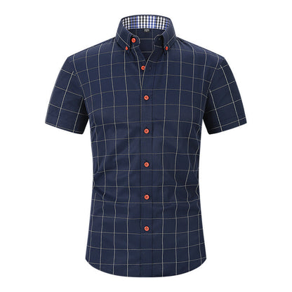 Steve – Plaid Short-Sleeve Shirt with Anti-Wrinkle Features