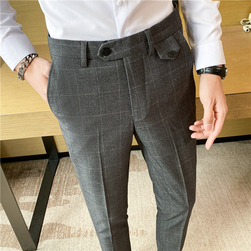 Ben – Elegant Slim-Fit Men's Pants with British Check Pattern