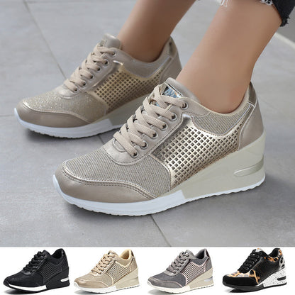 Sarah – Women's Sneakers with Lacing and Elevation