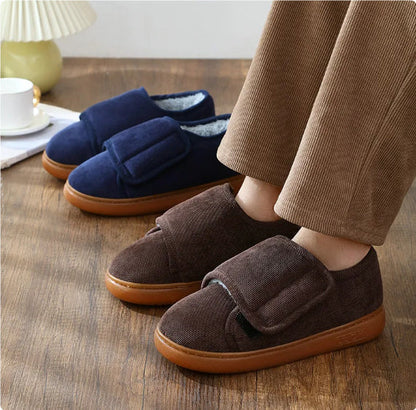 Audrey – Warm Cotton Slippers with Wide Opening