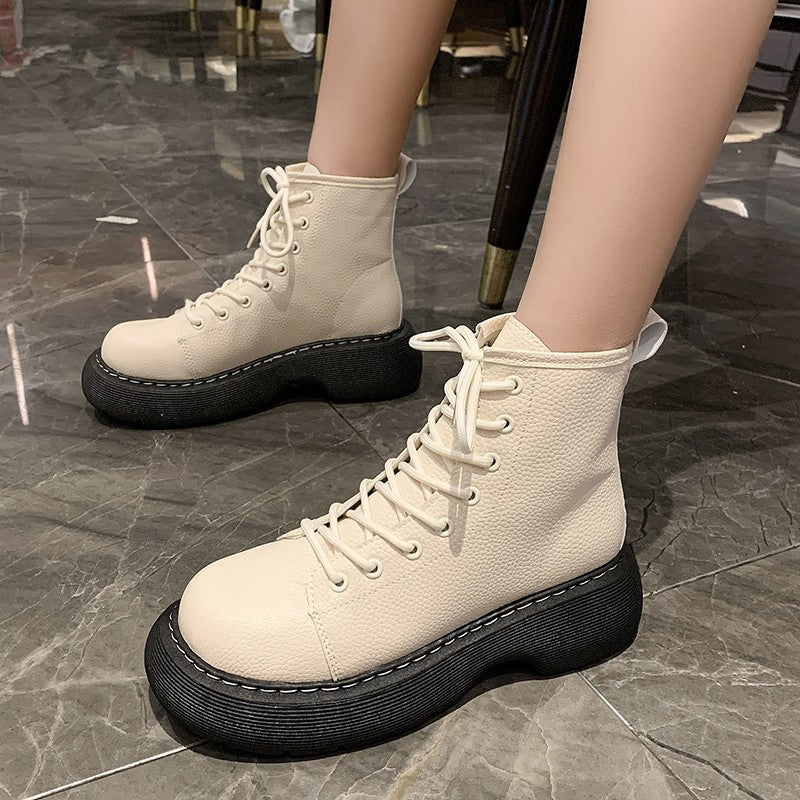 Dawn – Fashionable Vegan Leather Lace-Up Boots