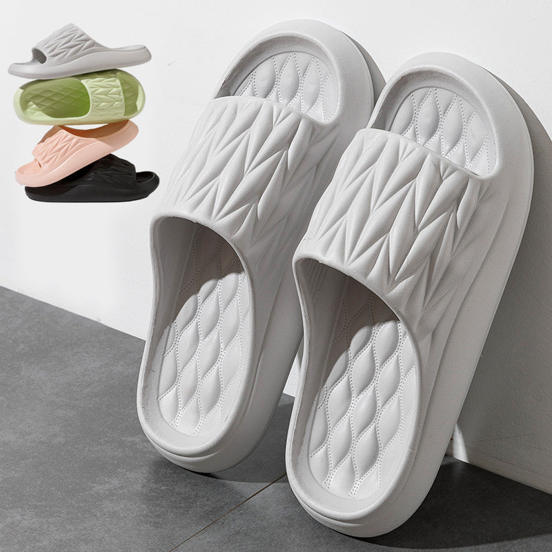 Mandy – Non-Slip Summer House Slippers with Leaf Texture