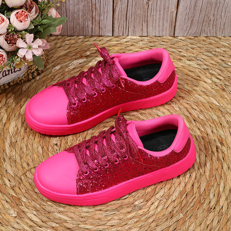 Sara – Glittery Women's Sneakers with Thick Sole