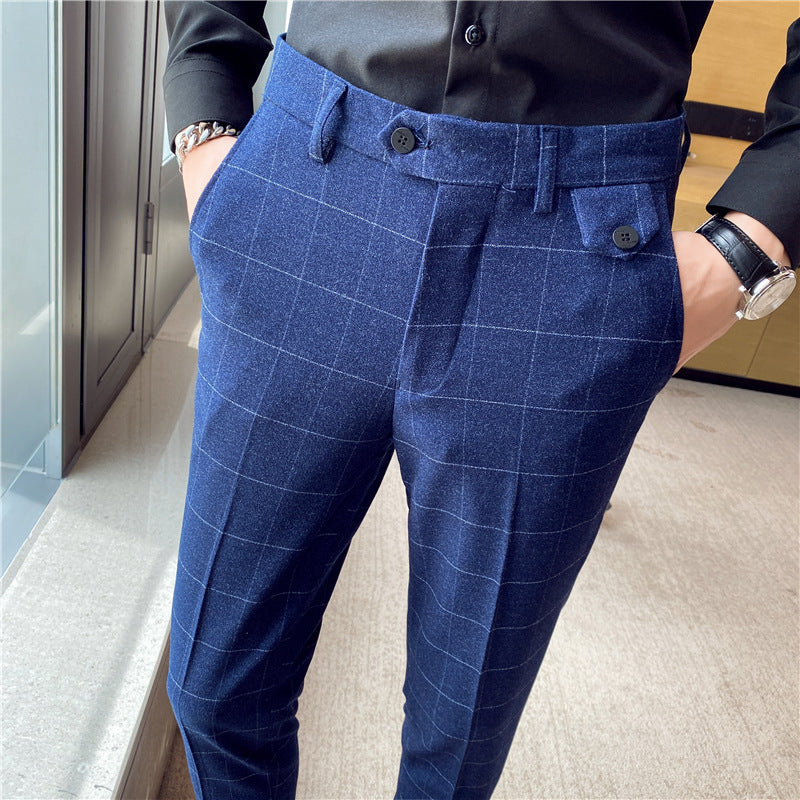 Ben – Elegant Slim-Fit Men's Pants with British Check Pattern