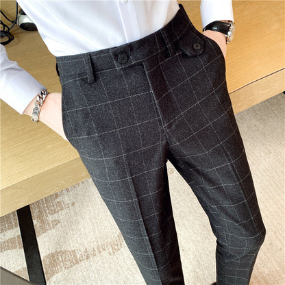 Ben – Elegant Slim-Fit Men's Pants with British Check Pattern